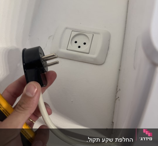 תקע חשמלי ושקע בקיר